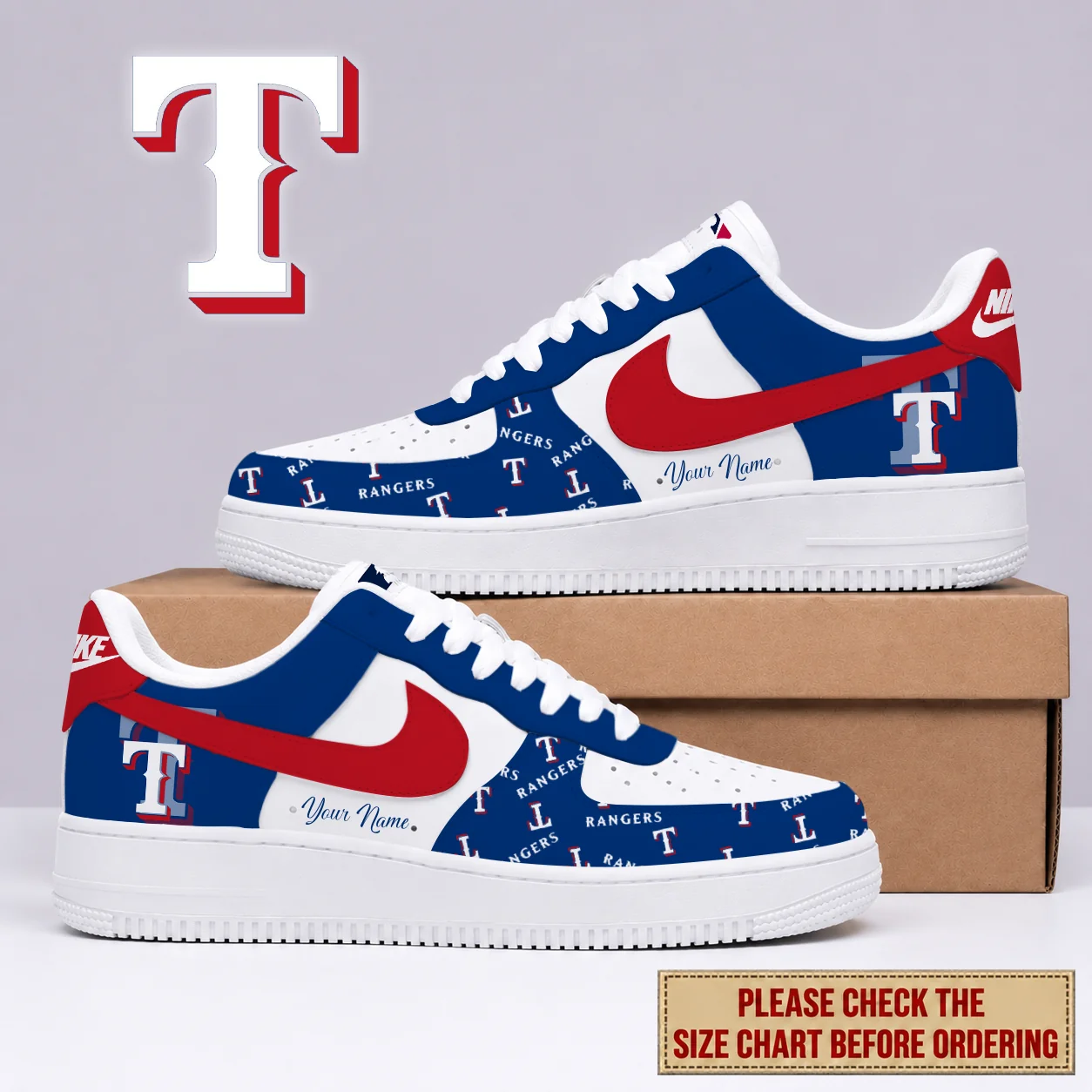 Limited Edition – Customized MLB Texas Rangers Af1 Shoes