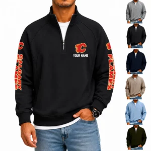 Limited Edition – Customized NHL Calgary Flames Men’s Quarter Zip Pullover