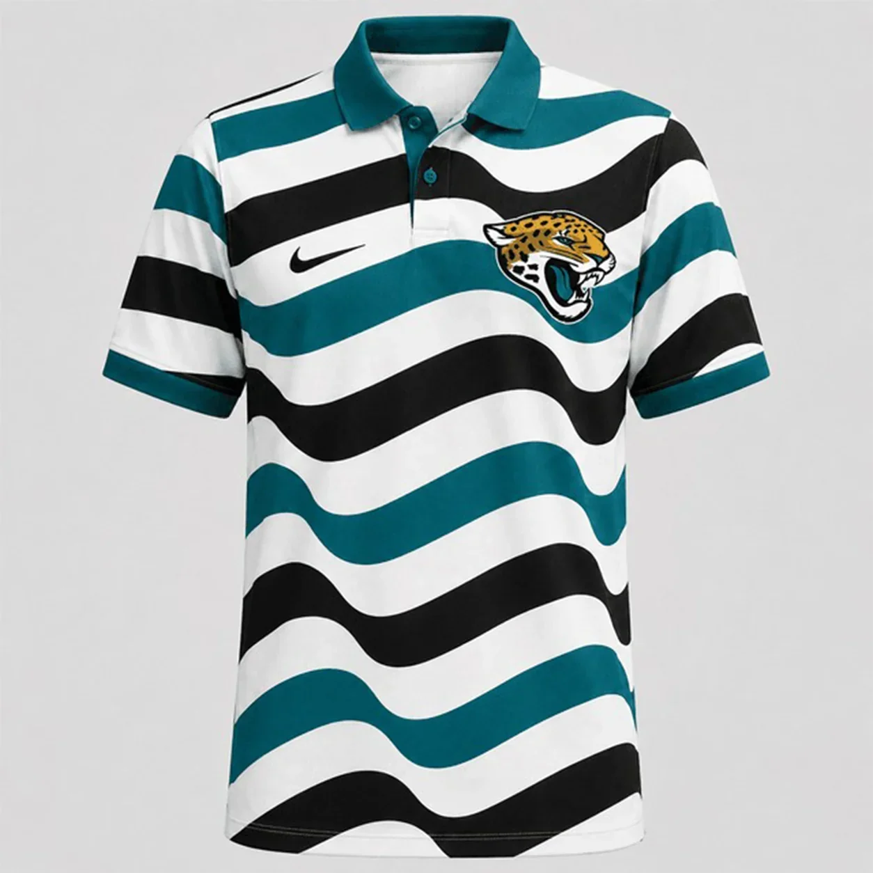 Limited Edition – Customized NFL Jacksonville Jaguars Striped Polo Shirt