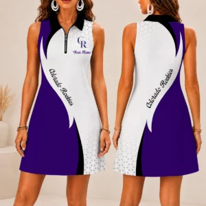 Limited Edition – Customized MLB Colorado Rockies Women’s Zip Sleeveless Polo Dress