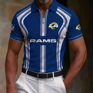 Limited Edition – Customized NFL Los Angeles Rams Zip Polo Shirt