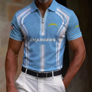 Limited Edition – Customized NFL Los Angeles Chargers Zip Polo Shirt