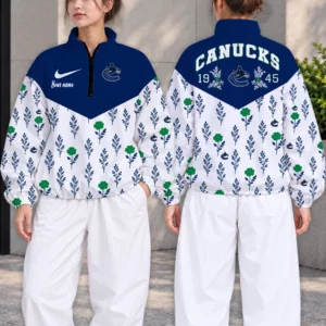 Limited Edition – Customized NHL Vancouver Canucks V-Neck Zipper Sweatshirt Jacket