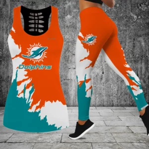Limited Edition – Customized NFL Miami Dolphins Hollow Tank Top & Leggings Set