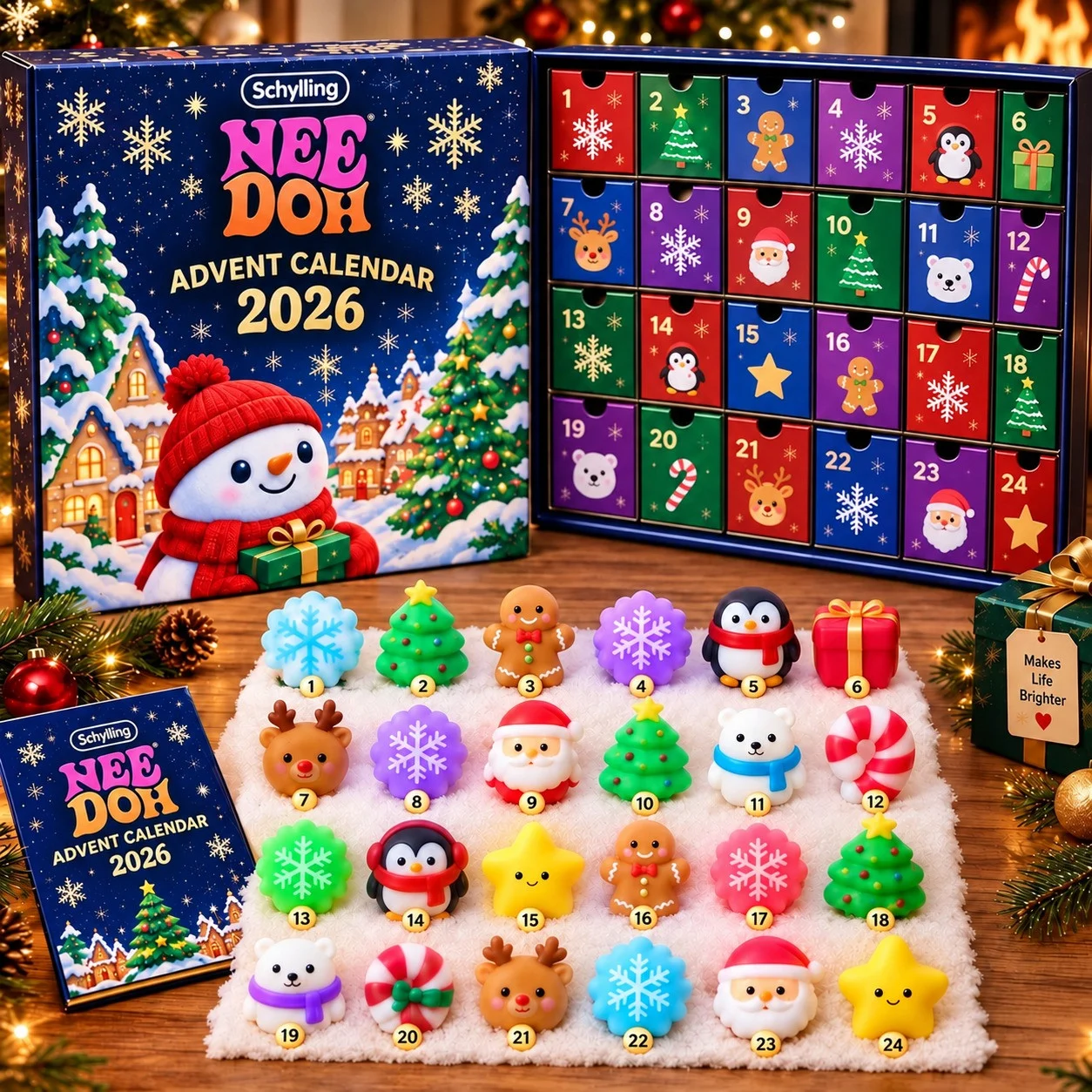 Schylling NeeDoh Advent Calendar 2026 24 Day Christmas Countdown Son Gift