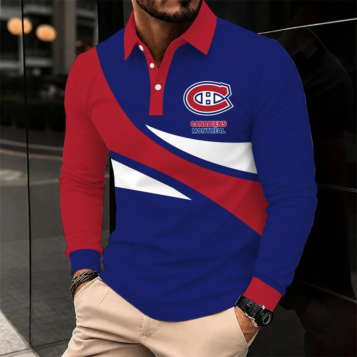 Limited Edition – Customized NHL Montreal Canadiens Men Long Sleeve Polo Shirt