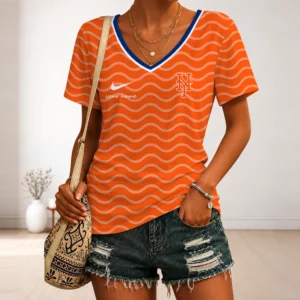 Limited Edition – Customized MLB New York Mets V-Neck Female Shirt