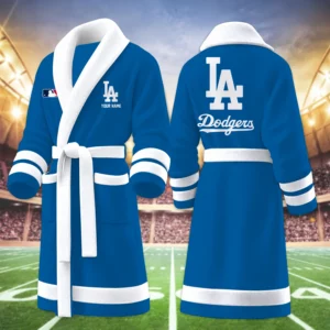 Limited Edition – Customized MLB Los Angeles Dodgers Multicolor Fleece Bathrobe