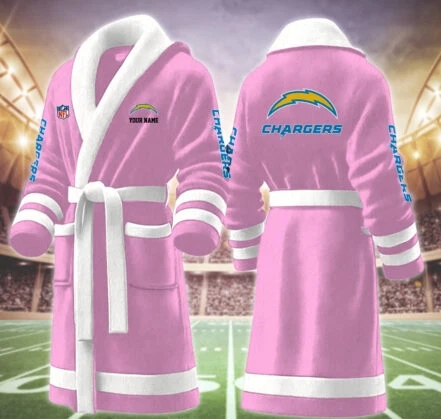 Limited Edition – Customized NFL Los Angeles Chargers Multicolor Fleece Bathrobe - Image 6