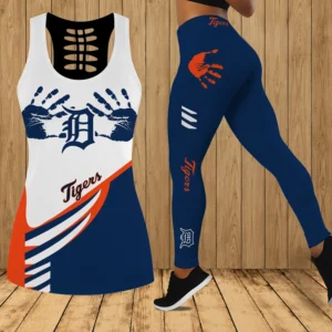 Limited Edition – Customized MLB Detroit Tigers Hollow Tank Top & Leggings Set