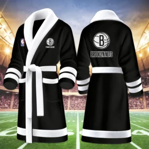 Limited Edition – Customized NBA Brooklyn Nets Multicolor Fleece Bathrobe
