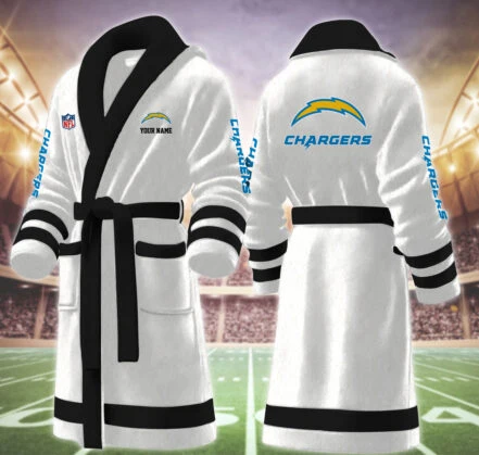 Limited Edition – Customized NFL Los Angeles Chargers Multicolor Fleece Bathrobe - Image 8