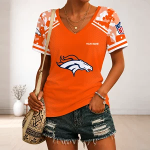 Limited Edition – Customized NFL Denver Broncos V-Neck Female Shirt