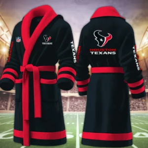 Limited Edition – Customized NFL Houston Texans Multicolor Fleece Bathrobe