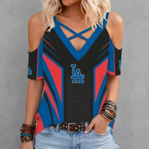 Limited Edition – Customized MLB Los Angeles Dodgers Criss Cross V-Neck Top