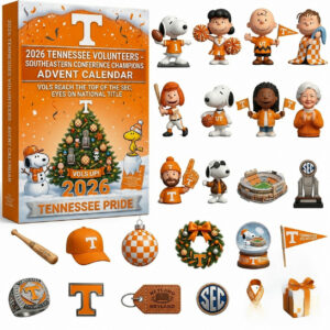 Tennessee Volunteers Snoopy Advent Calendar 24 Day Ornaments Christmas Countdown Gift Idea