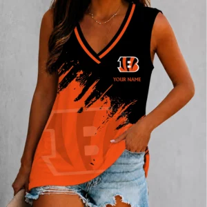 Limited Edition – Customized NFL Cincinnati Bengals Women’s V-Neck Tank Top