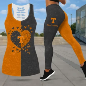 Limited Edition – Customized NCAA Tennessee Volunteers Leggings & Hollow Tank Top Set