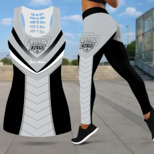 Limited Edition – Customized NHL Los Angeles Kings Leggings & Hollow Tank Top Set