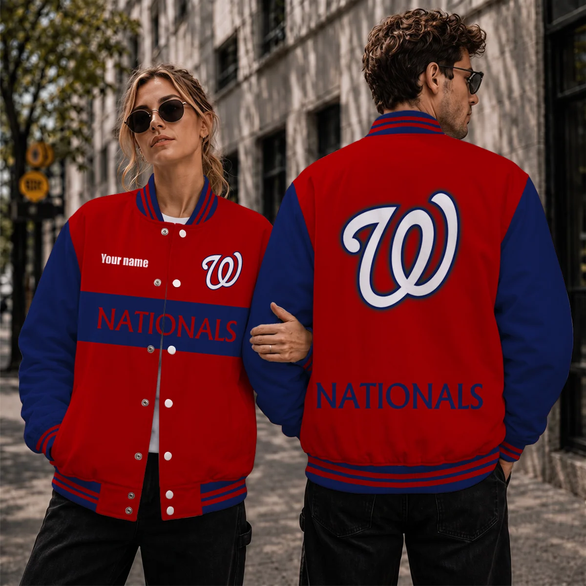 Limited Edition – Customized MLB Washington Nationals Satin Varsity & Baseball Jacket