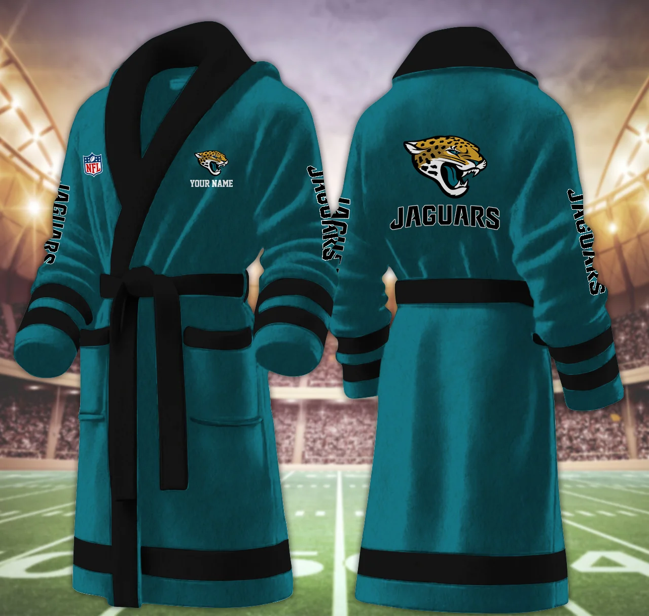 Limited Edition – Customized NFL Jacksonville Jaguars Multicolor Fleece Bathrobe