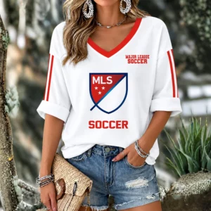 Limited Edition – Customized MLS Major League Soccer Women’s V-Neck Long Sleeve Shirt