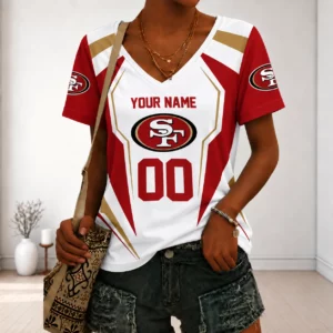 Limited Edition – Customized NFL San Francisco 49Ers V-Neck Female Shirt