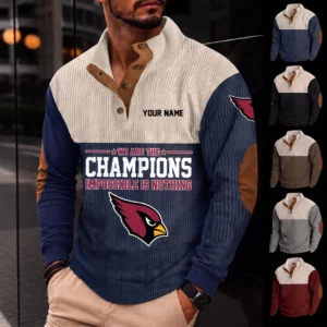 Limited Edition – Customized NFL Arizona Cardinals Button Sweatshirts Stand Collar