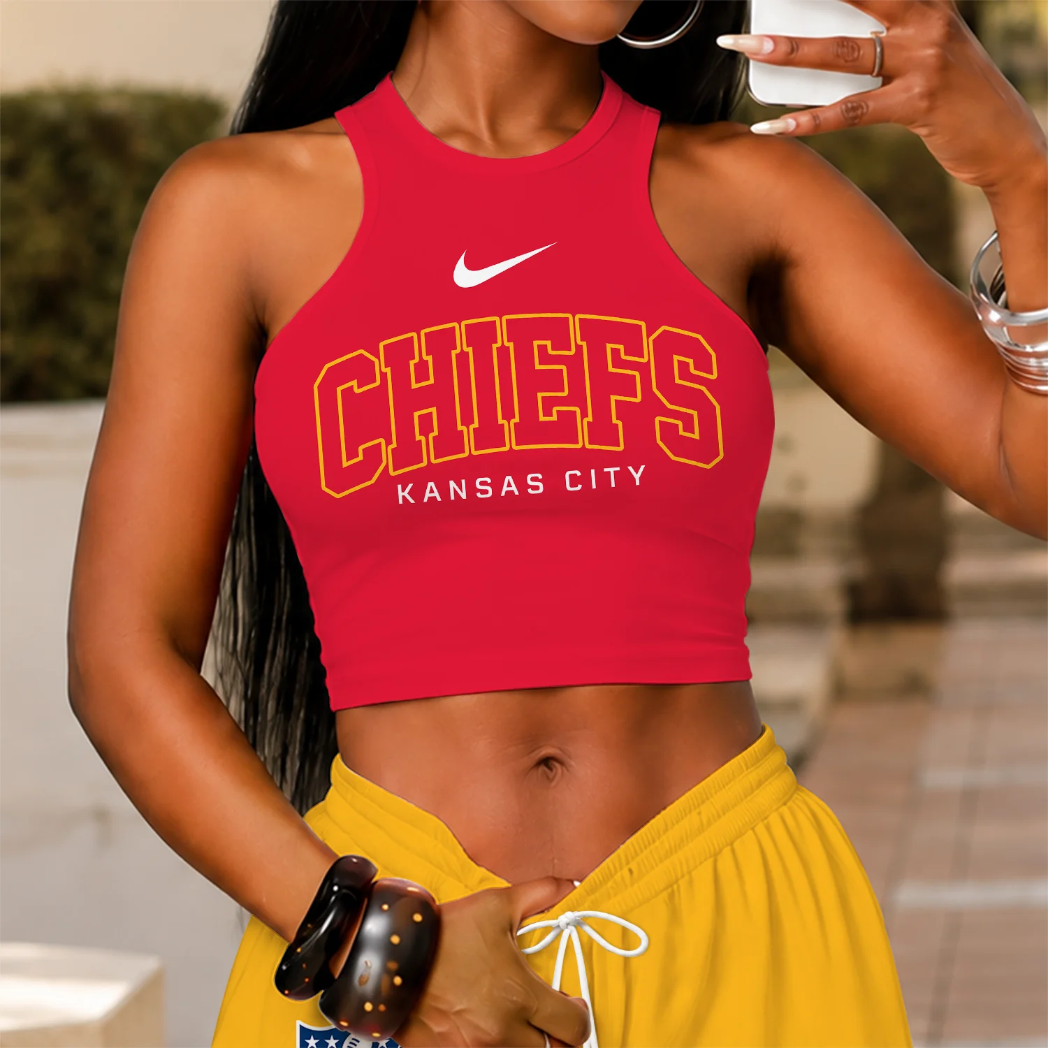 Limited Edition – Customized NFL Kansas City Chiefs Women’s Crop Top & Long Pants Set