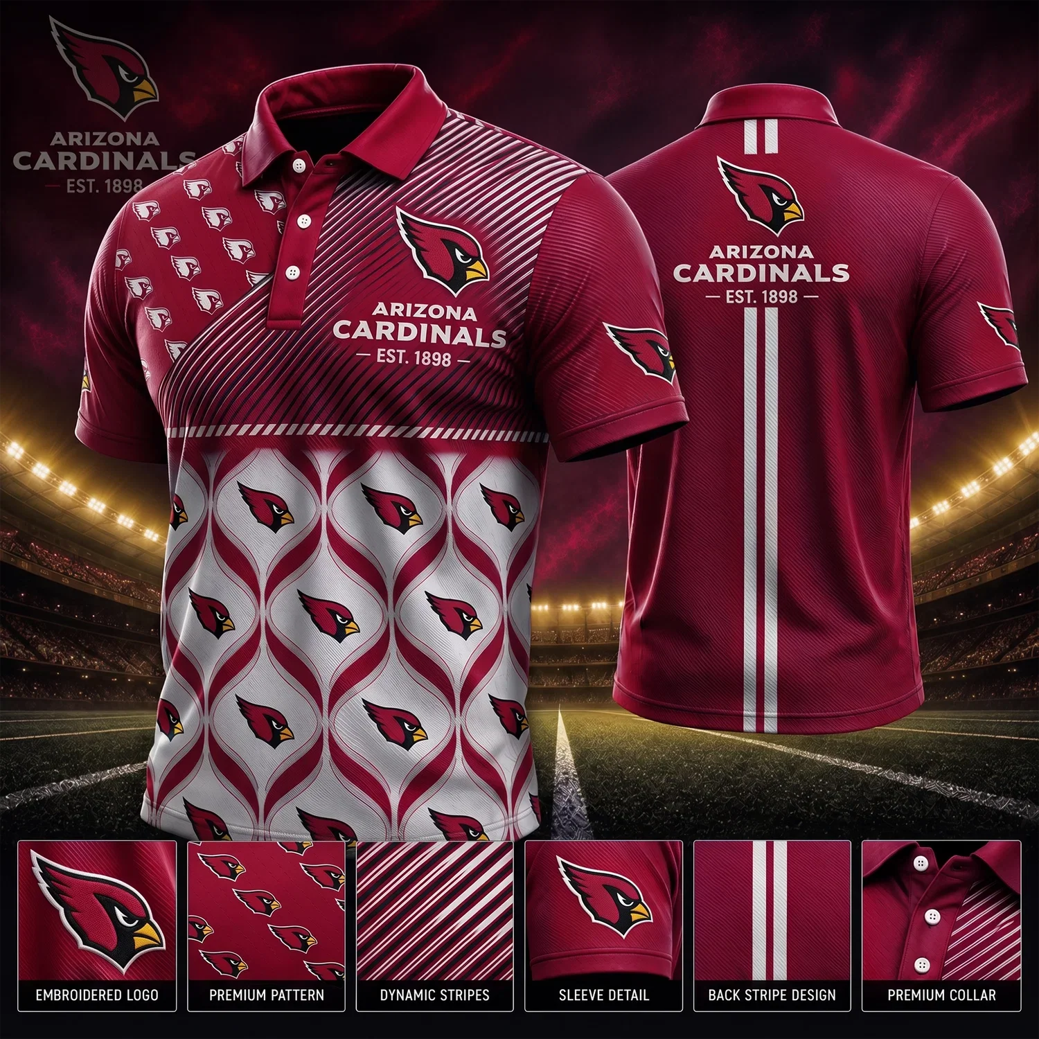 Limited Edition – Customized NFL Arizona Cardinals Polo Shirt