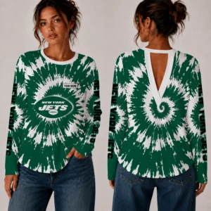 Limited Edition – Customized NFL New York Jets Women’s Back V-Cut Long-Sleeve Shirt