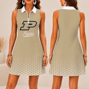 Limited Edition – Customized NCAA Purdue Boilermakers Women’s Zip Sleeveless Polo Dress
