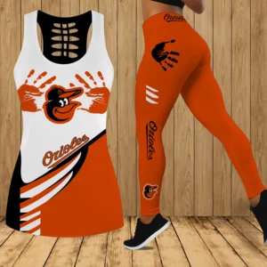 Limited Edition – Customized MLB Baltimore Orioles Hollow Tank Top & Leggings Set