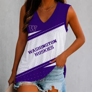 Limited Edition – Customized NCAA Washington Huskies Women’s V-Neck Tank Top