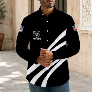 Limited Edition – Customized NFL Las Vegas Raiders Men’s Long Sleeve Button-Up Shirt