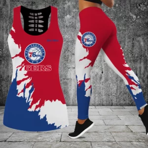 Limited Edition – Customized NBA Philadelphia 76Ers Hollow Tank Top & Leggings Set