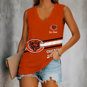 Limited Edition – Customized NFL Chicago Bears Women’s V-Neck Tank Top