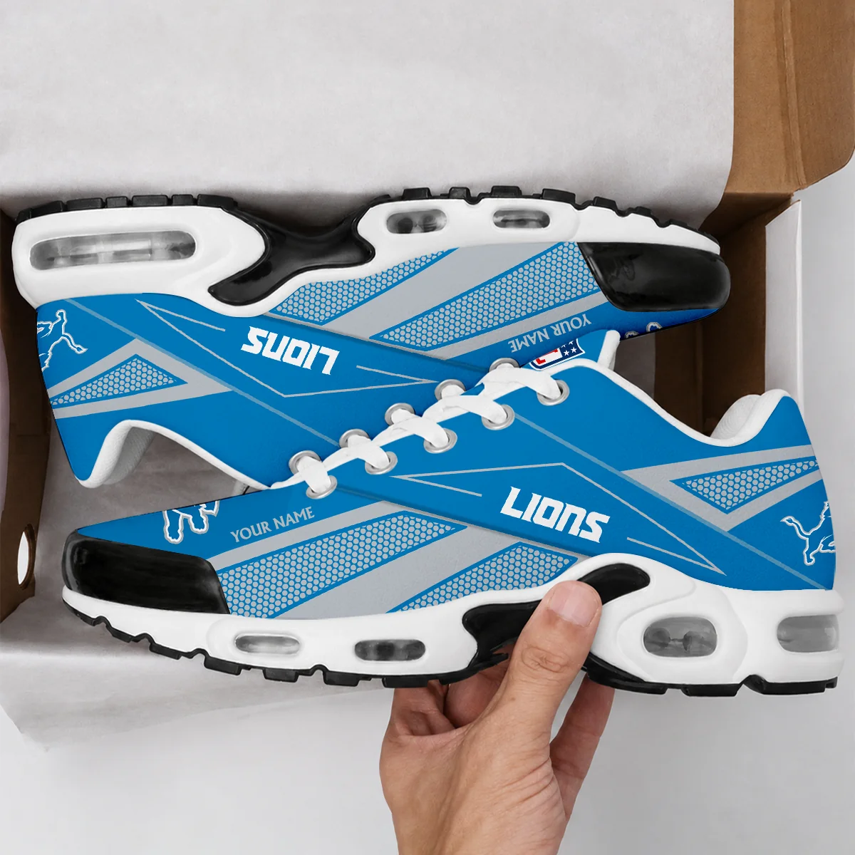 Limited Edition – Customized NFL Detroit Lions Air Max Plus Sneakers