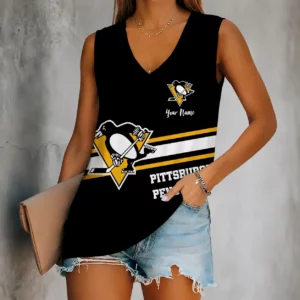 Limited Edition – Customized NHL Pittsburgh Penguins Women’s V-Neck Tank Top