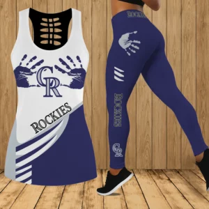 Limited Edition – Customized MLB Colorado Rockies Hollow Tank Top & Leggings Set