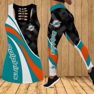 Limited Edition – Customized NFL Miami Dolphins Hollow Tank Top & Leggings Set