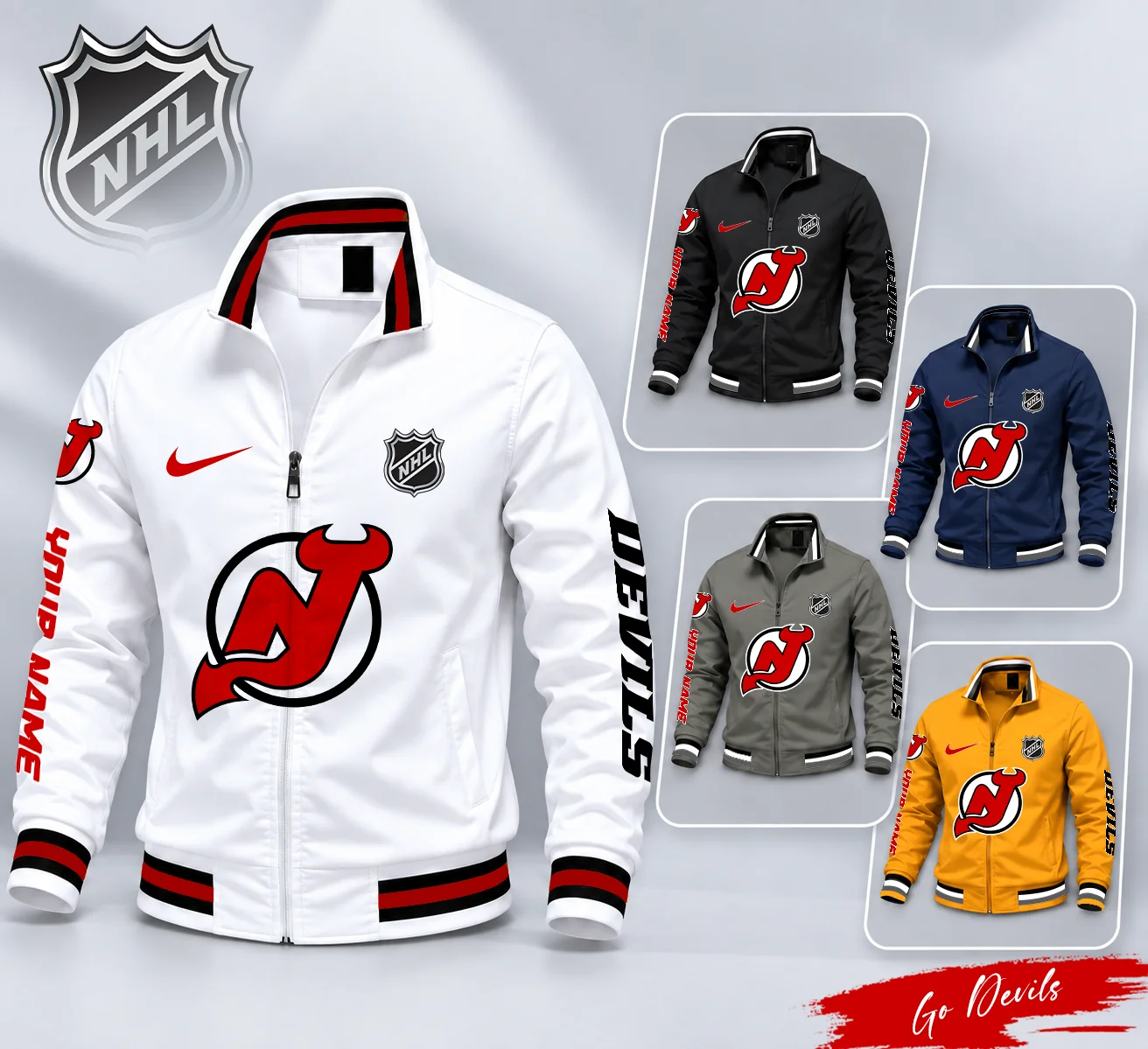 Limited Edition – Customized NHL New Jersey Devils Multicolor Men’s Casual Jacket