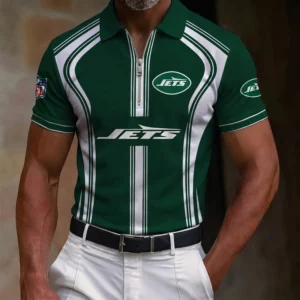 Limited Edition – Customized NFL New York Jets Zip Polo Shirt