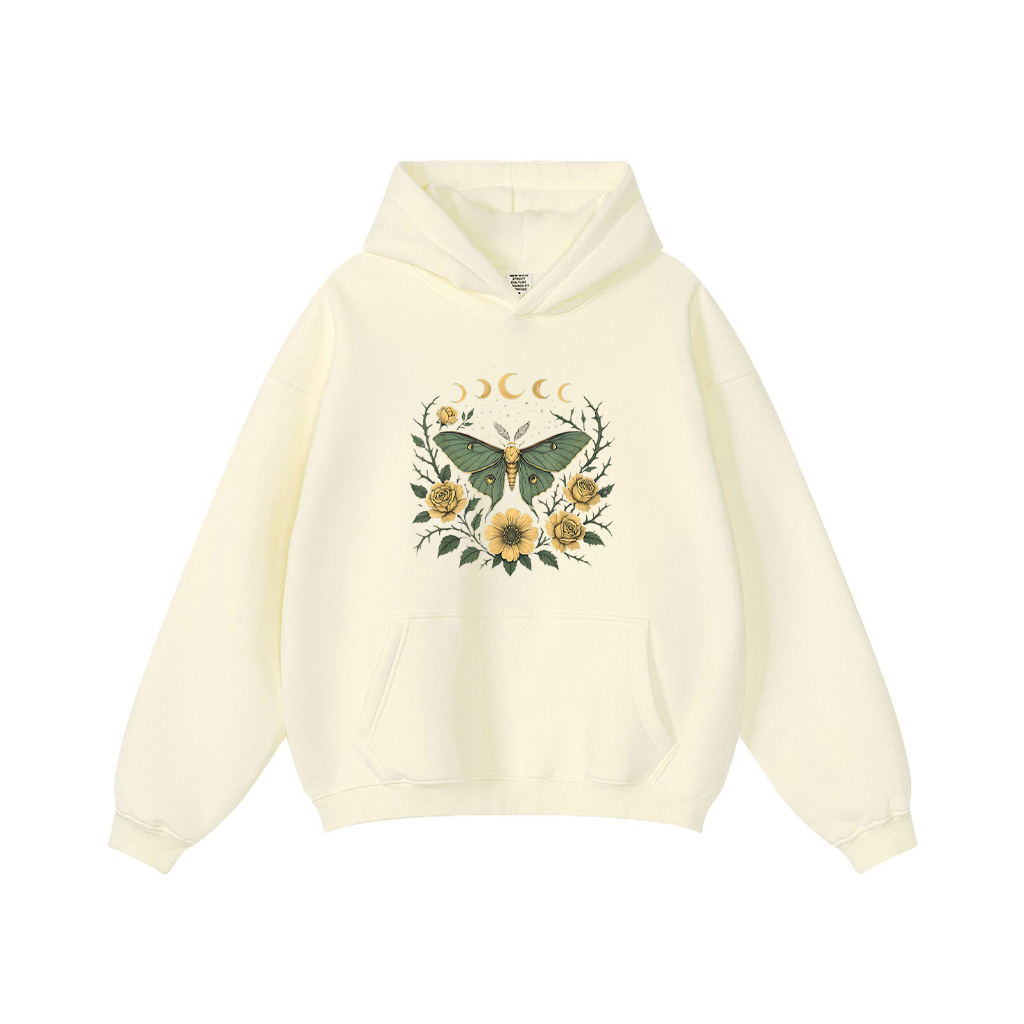 Flowers Goblincore Moth And Butterfly Cottagecore Aesthetic Hoodie