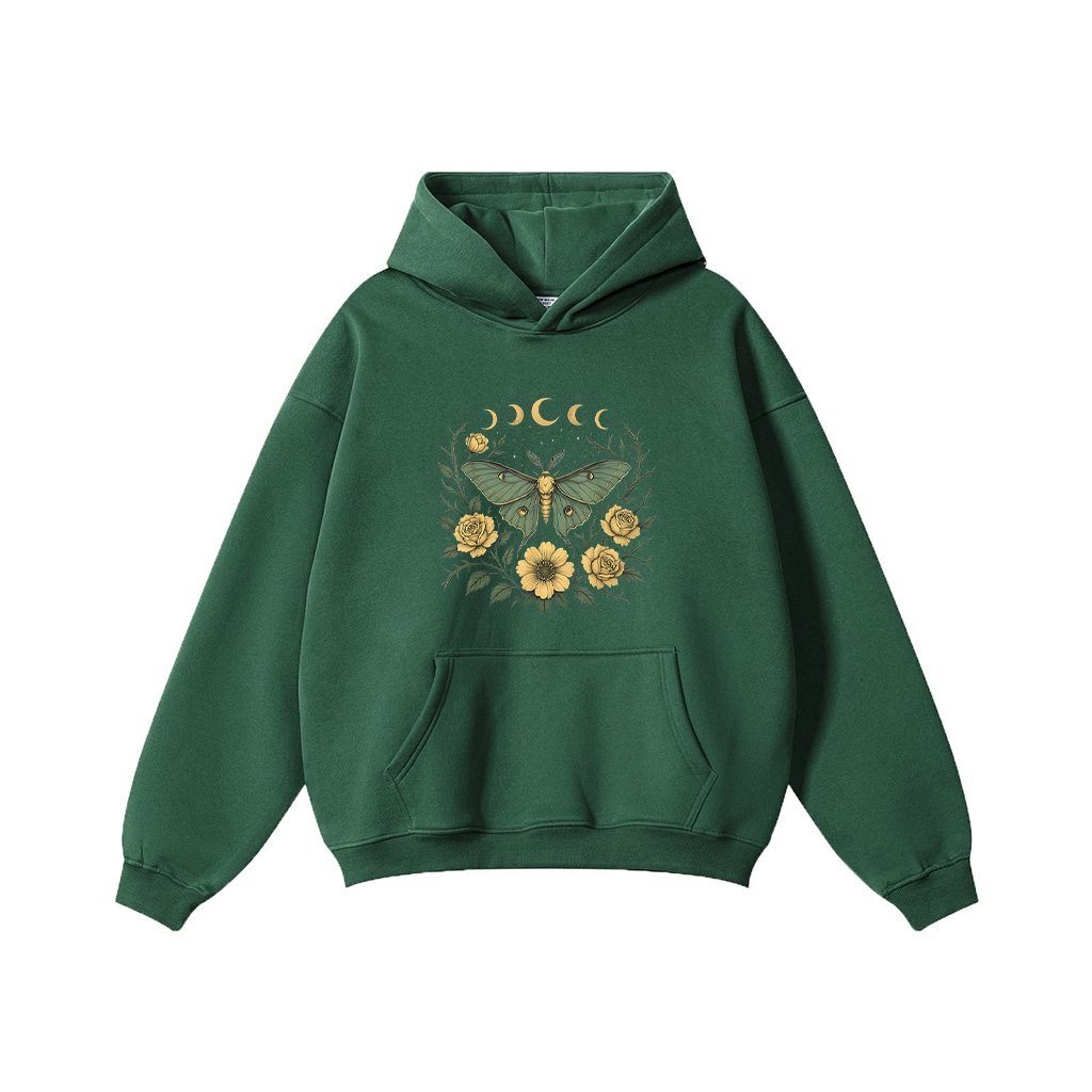Flowers Goblincore Moth And Butterfly Cottagecore Aesthetic Hoodie - Image 4