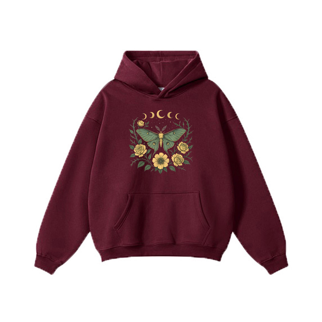 Flowers Goblincore Moth And Butterfly Cottagecore Aesthetic Hoodie - Image 7