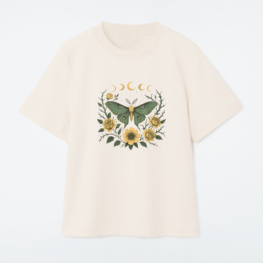 Flowers Goblincore Moth And Butterfly Cottagecore Aesthetic T-Shirt