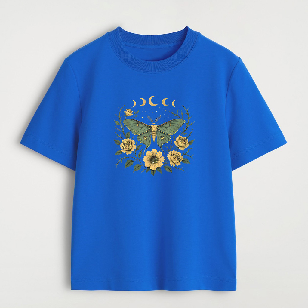 Flowers Goblincore Moth And Butterfly Cottagecore Aesthetic T-Shirt - Image 4