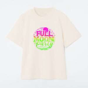 Full Moon Party Beach Funny Summer Vacation Woodcut Drinking T-Shirt