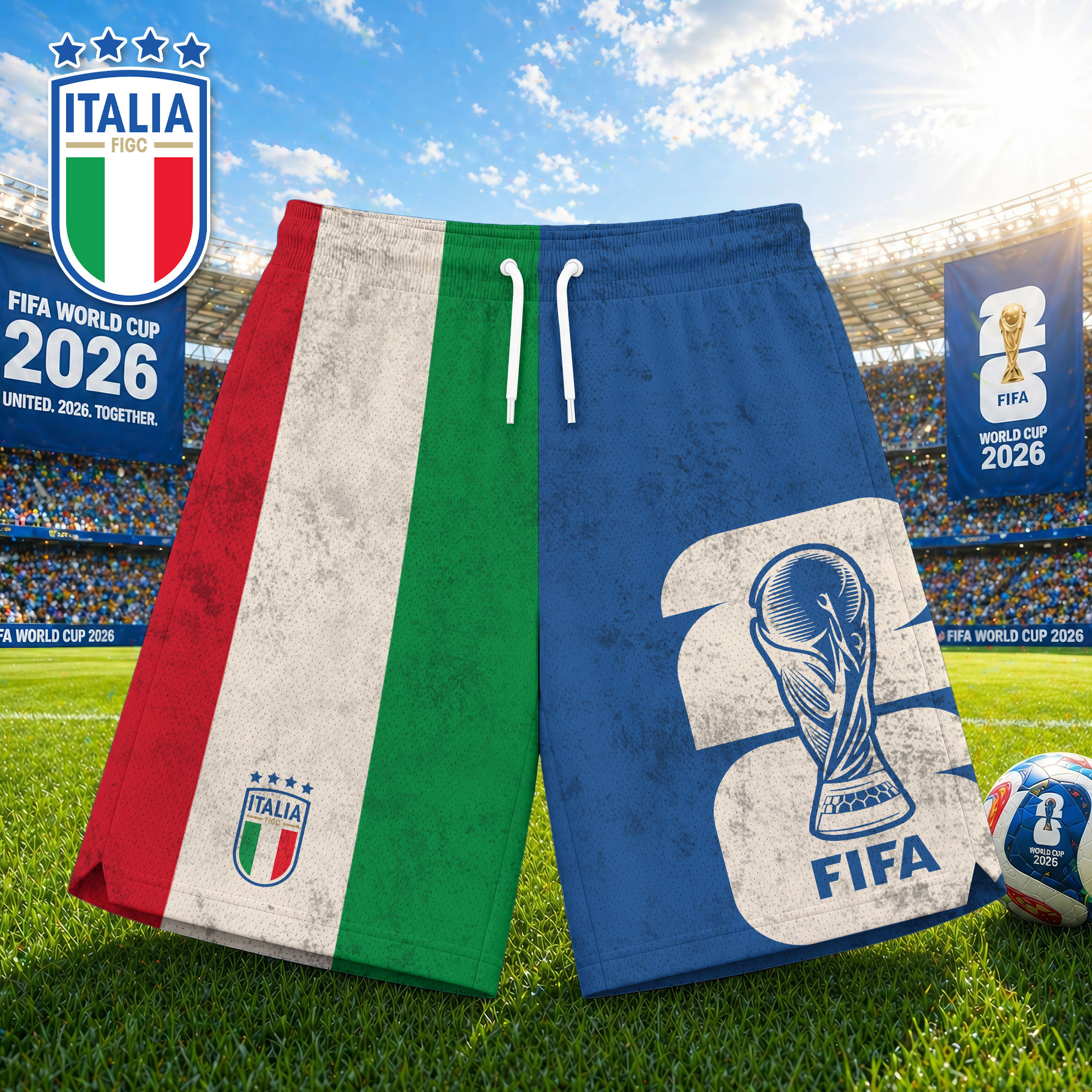 Italy x Premium WC26 Tournament Edition Shorts Pants TTH020601 - Image 2